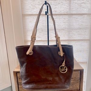 Michael Kors brown leather tote, large